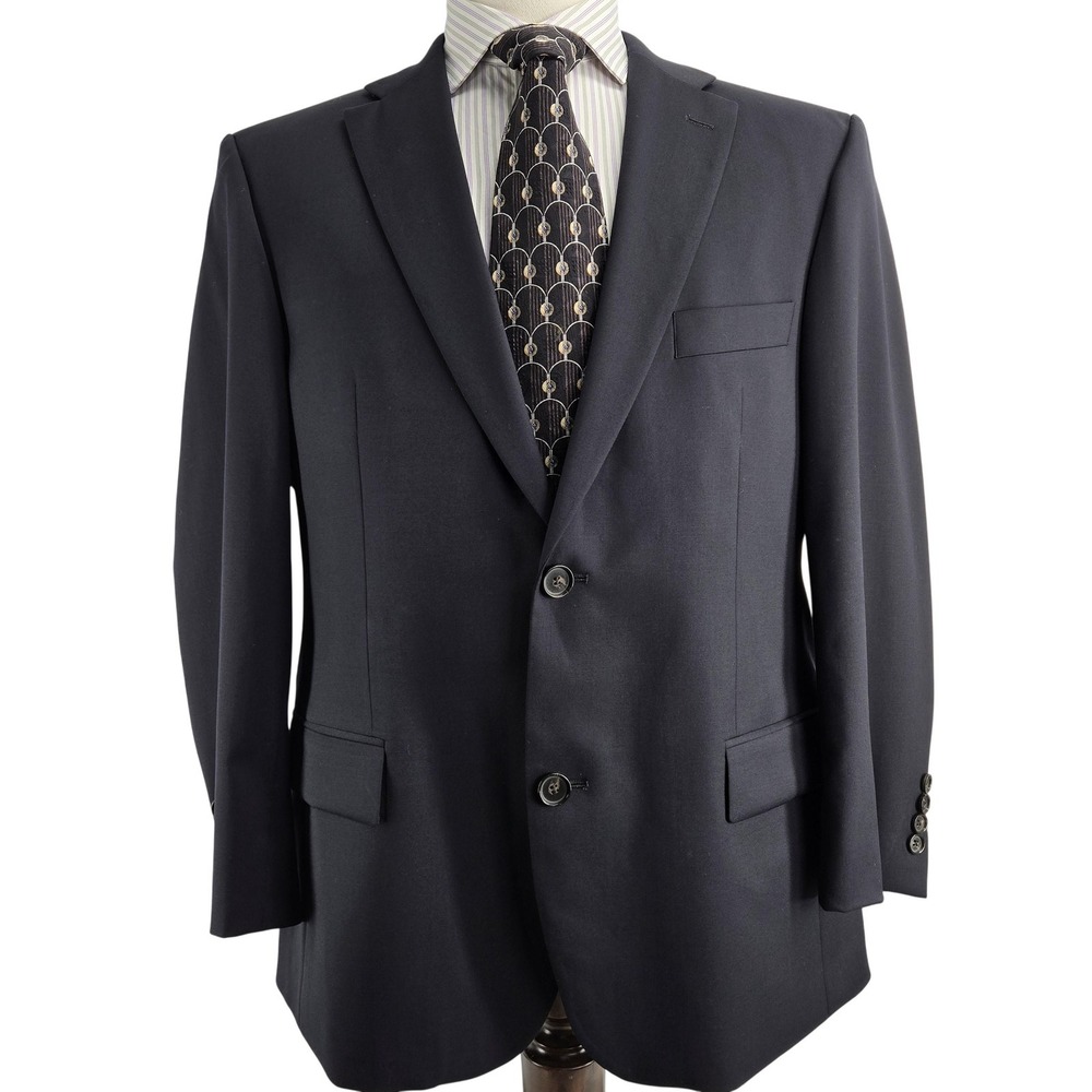 Hugo‎ Boss IT 50 Blue Wool Suit Jacket Super 100 Reda Made In Italy Mens